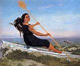 Woman Canvas Paintings - Woman in a Podoscaphe